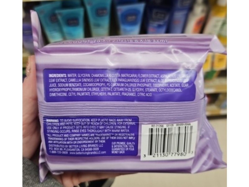 Signature Care Night Time Makeup Removing Cleansing Towelettes, 25 Count