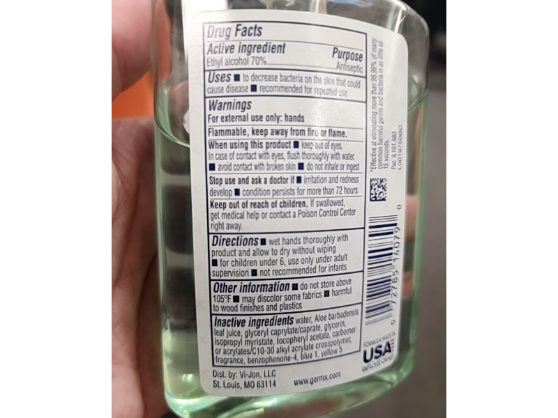 Germ-X Hand Sanitizer, Aloe, 8 fl oz/236 mL, Pack Of 6