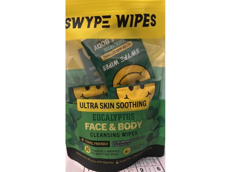 Swype Wipes Ultra Skin Soothing Face & Body Cleansing Wipes, Eucalyptus, 30 Count