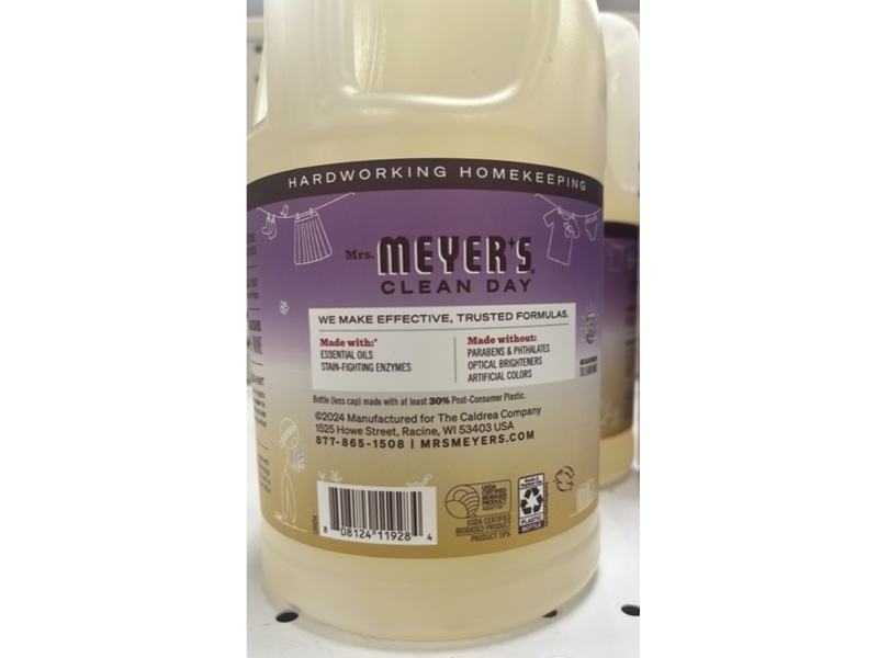 MRS. Meyer's Clean Day Liquid Laundry Detergent, Compassion Flower, 74 Loads, 64 fl oz/1.8 L