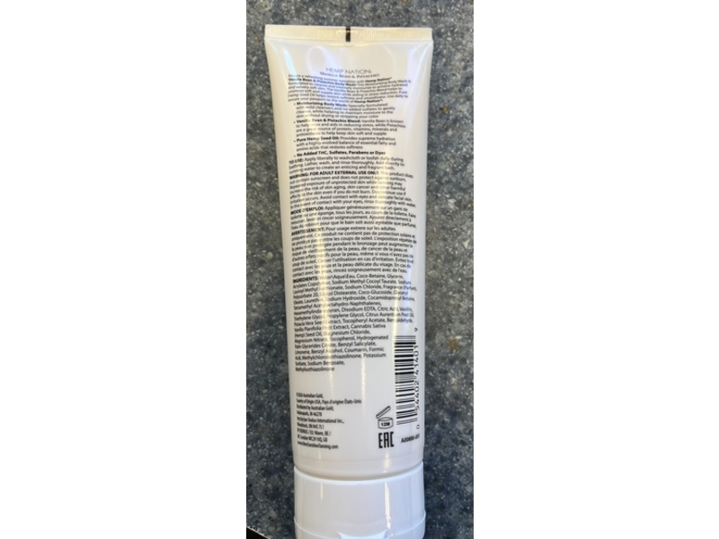 Australian Gold Hemp Nation Moisturizing Body Wash, Vanilla Bean & Pistachio, 8 fl oz/237 mL