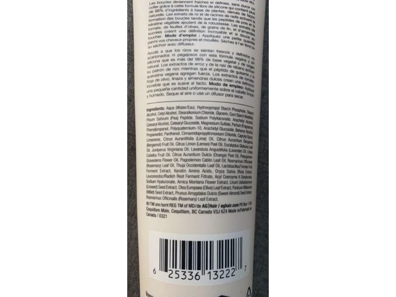 AG Hair Care Curl Fresh Definer, Plant-Based Essentials, 6 fl oz/178 mL