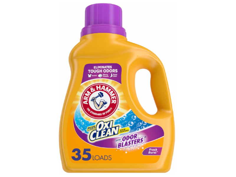 Arm & Hammer Plus OxiClean with Odor Blasters Liquid Laundry Detergent, Fresh Burst, 35 Loads, 55.1 fl oz/1.62 L