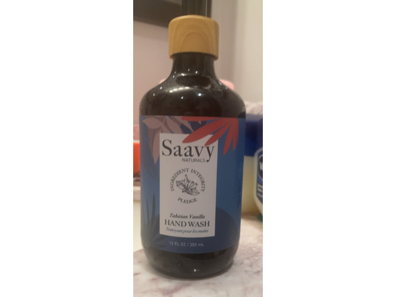 Saavy Naturals Hand Wash, Tahitian Vanilla, 12 fl oz/355 mL, Pack Of 2