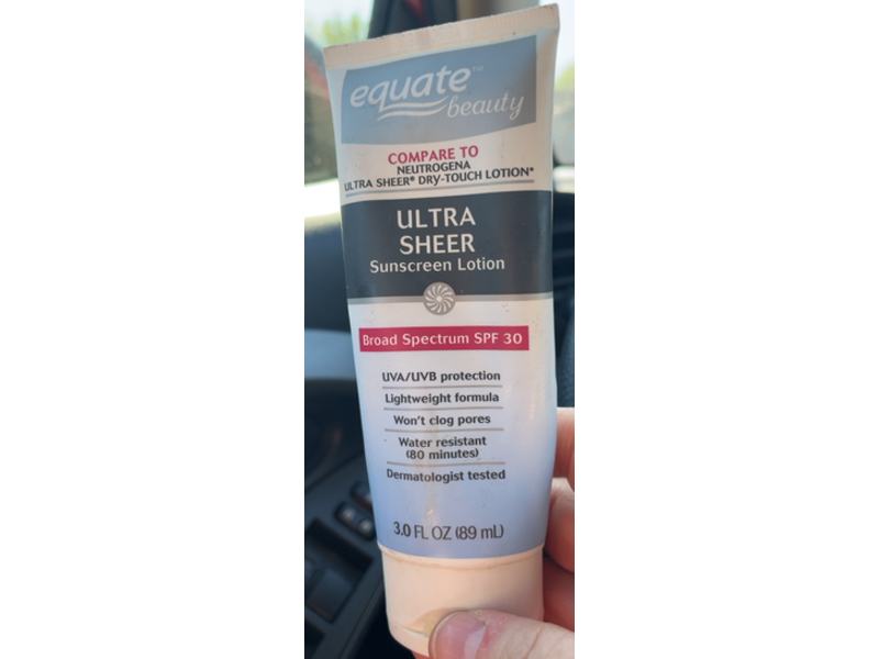 Equate Beauty Ultra Sheer Sunscreen Lotion, SPF 30, 3.0 fl oz/89 mL