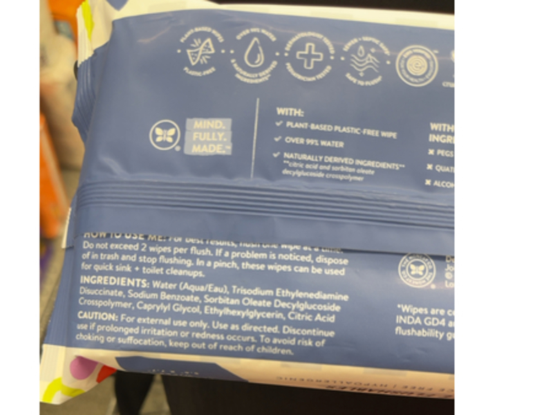 Honest Little Flushable Plant-Based Wipes, 42 Count