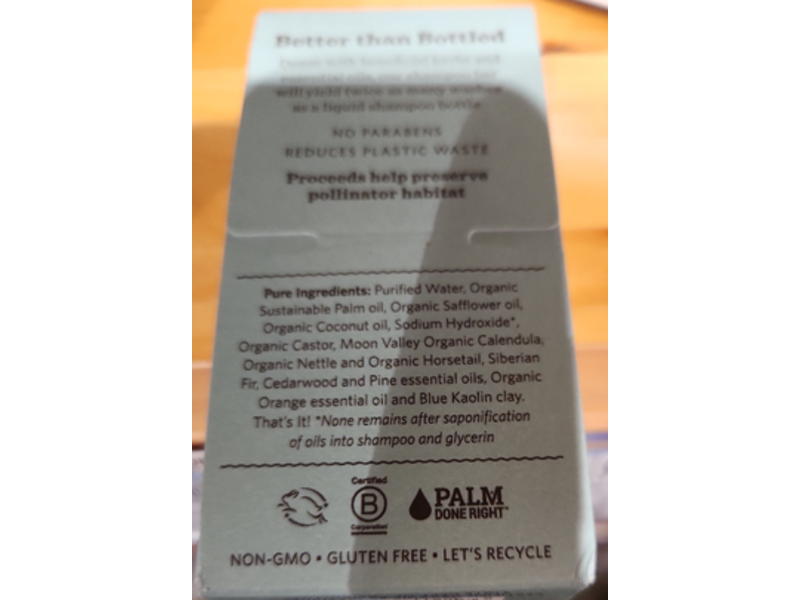 Moon Valley Organic Blue Clay Herbal Shampoo Bar, Castor Oil, 4 oz/113.4 g