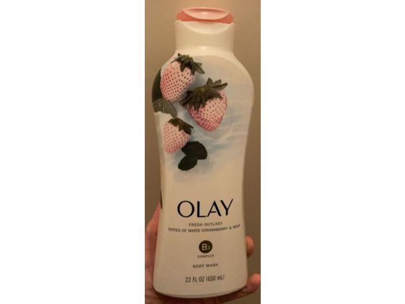 Olay Fresh Outlast Body Wash, Notes Of White Strawberry & Mint, 22 fl oz/650 mL