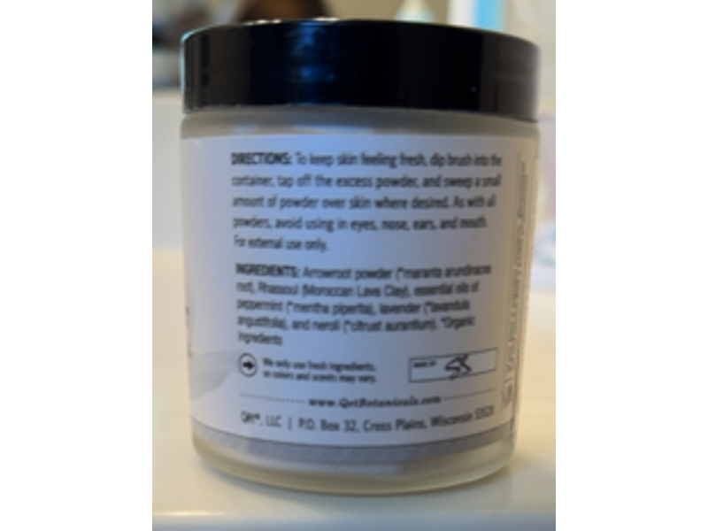 Qet Botanicals Fresh & Clean Botanical Body Powder, Mint, Lavender & Neroli, 4 oz/120 mL