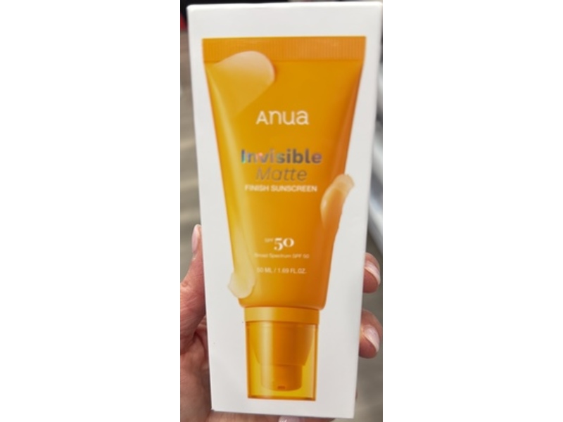 Anua Invisible Matte Finish Sunscreen, SPF 50, 1.69 fl oz/ 50 mL