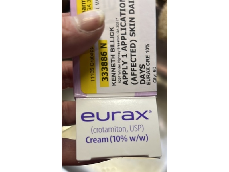 Eurax (crotamiton) Cream 10%, USP, 60 g, Journey Medical Corporation (Rx)