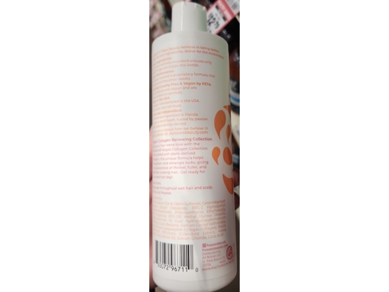 Purezero Clean Beauty Renewing Shampoo, Collagen, 12 fl oz/354 mL