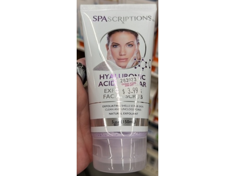 Spascriptions Hyaluronic Acid+Scrub Exfoliating Facial Scrub, 5 oz/150 mL