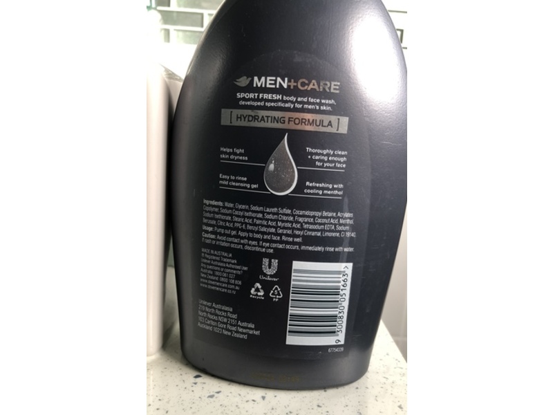 Dove Men + Care Body & Face Wash, Sport Fresh, 1 L