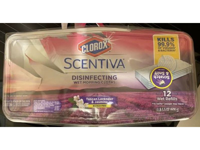 Clorox Scentiva Disinfecting Mopping Cloths, Tuscan Lavender & Jasmine, 12 Count
