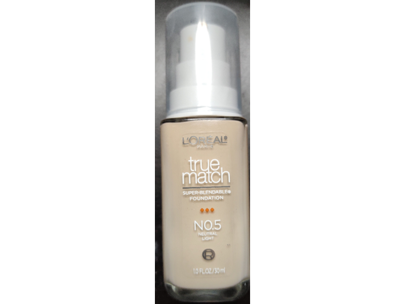 L'Oreal Paris True Match Super-Blendable Foundation, No.5 Light, SPF 17, 1 fl oz/30 mL