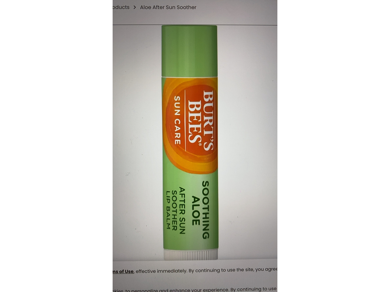 Burt's Bees After Sun Soother Lip Balm, Soothing Aloe, 0.15 oz/4.25 g