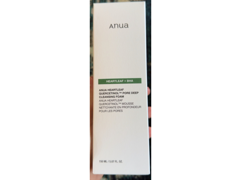 Anua Quercetinol Pore Deep Cleansing Foam, Heartleaf + BHA, 5.07 fl oz/150 mL