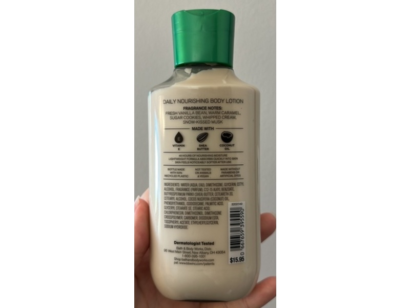 Bath & Body Works Daily Nourishing Body Lotion, Vanilla Bean Noel, 8 fl oz/236 mL