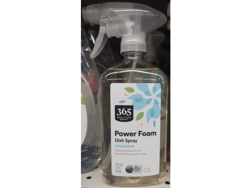 365 By Whole Foods Market Power Foam Dish Spray, Unscented, 16 fl oz/473 mL