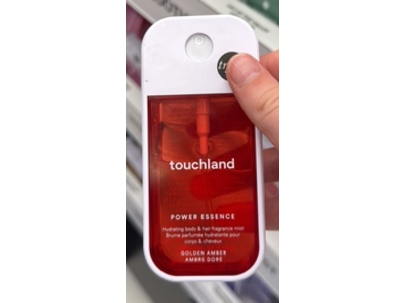 Touchland Power Essence Hydrating Body & Hair Fragrance Mist, Golden Amber, 2 fl oz/60 mL