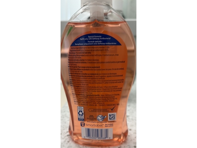 Softsoap Antibacterial Liquid Hand Soap, Crisp Clean, 11.25 fl oz/332 mL, Pack Of 6