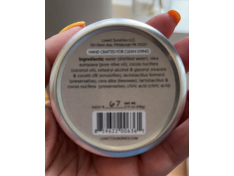 Lovett Sundries Naturally Hydrating Hand & Body Cream, Unscented, 7.32 oz (207 g)