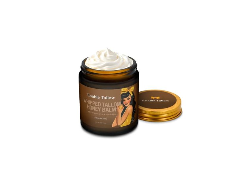 Enable Tallow Whipped Tallow Honey Balm, Unscented, 4 oz/120 g