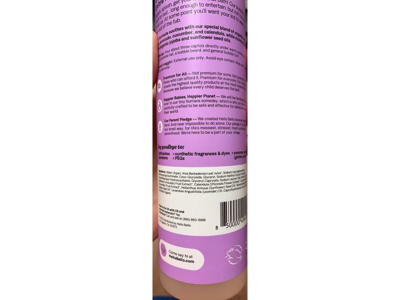 Hello Bello Premium Bubble Bath, Calming Soft Lavender, 10 fl oz/296 mL