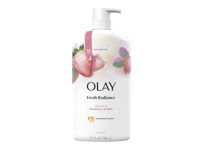 Olay Fresh Radiance Body Wash, Strawberry & Mint, 27 fl oz/798 mL