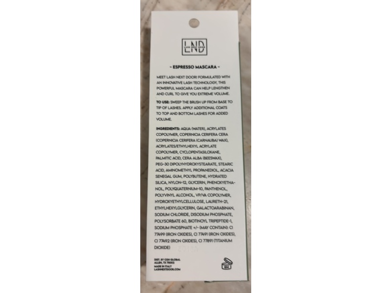 Lash Next Door Lengthening And Volumizing Mascara, Espresso, 0.38 oz/11 g