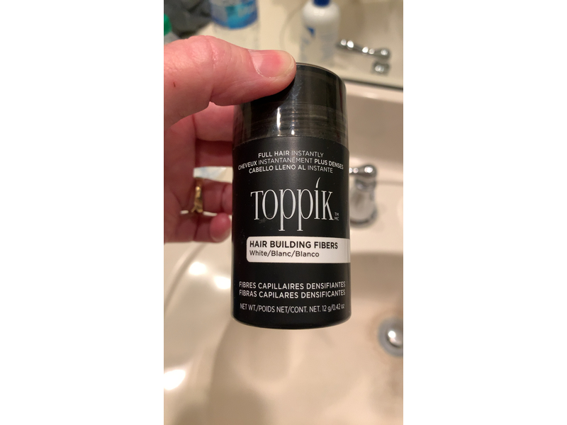 Toppik Hair Building Fibers, White, 12 g/0.42 oz