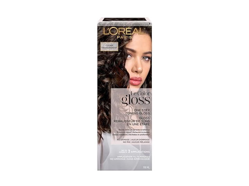 L'Oreal Paris Le Color Gloss One Step In-Shower Toning Hair Gloss, Clear, 4.0 fl oz/118 mL, 3 Application