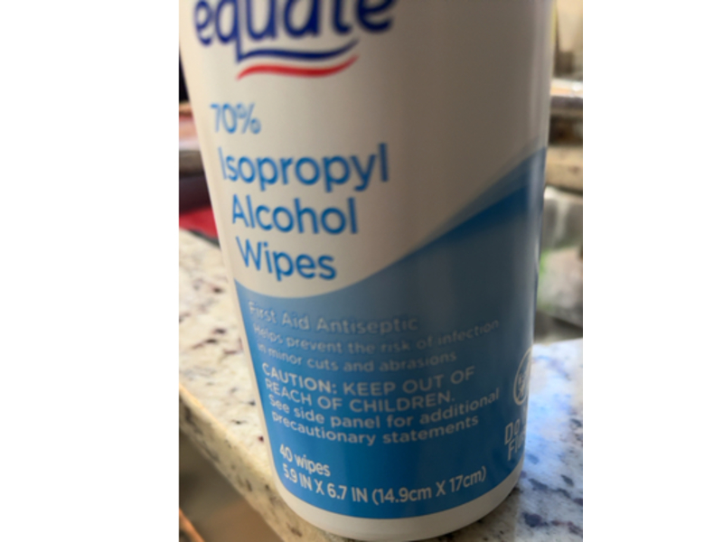 Equate 70% Isopropyl Alcohol Wipes, 40 Count