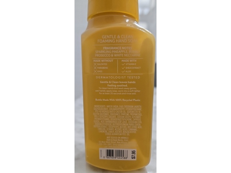 Bath & Body Works Gentle & Clean Foaming Hand Soap, Pineapple Prosecco, 8.75 fl oz/ 259 mL