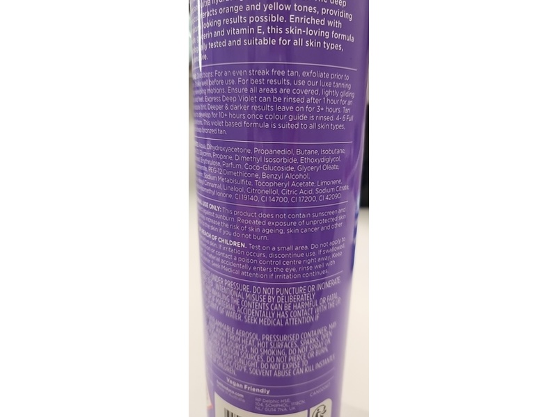 Bali Body 1 Hour Express Tanning Foam, Deep Violet, 7.61 fl oz/200 g