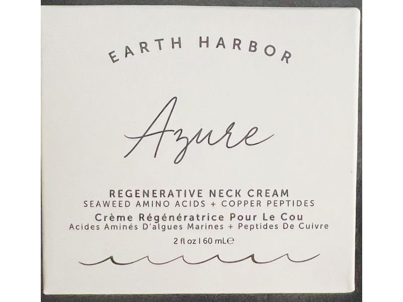 Earth Harbor Azure Regenerative Neck Cream, Seaweed Amino Acids + Copper Peptides, 2 fl oz/60 mL