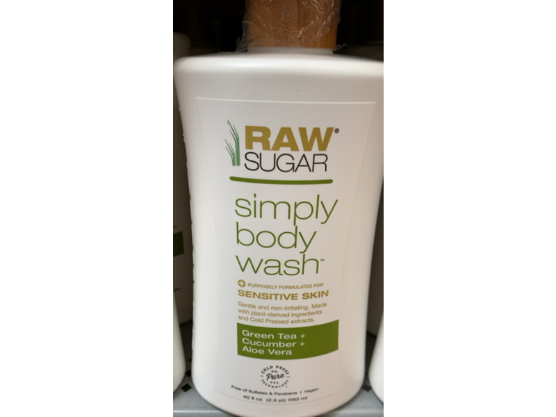 Raw Sugar Simply Body Wash, Sensitive Skin, 40 fl oz/1183 mL