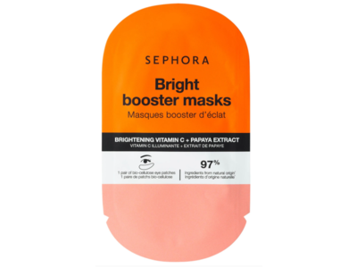 Sephora Bright Booster Eye Masks, Vitamin C + Papaya Extract, 1 Count