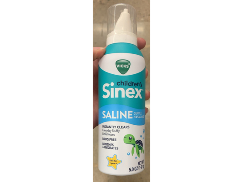 Vicks Children's Sinex Saline Gentle Nasal Mist, 5.0 oz/142 g, Pack Of 2