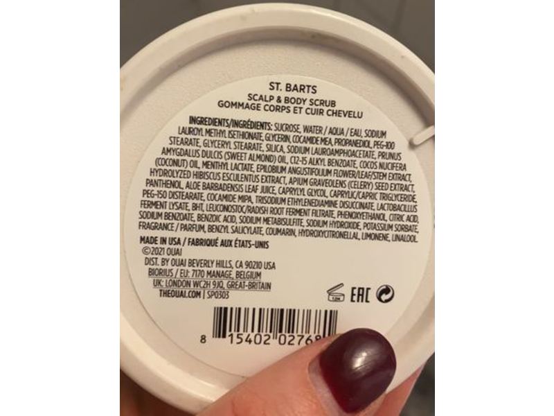 OUAI ST. Barts Scalp and Body Scrub, 8.8 oz/250 g