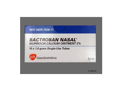 Bactroban (mupirocin calcium ointment 2%) Nasal Ointment, 2%, 1g, Glaxo-Smith-Kline (RX)