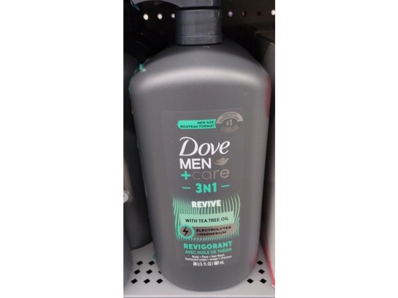 Dove Men + Care 3N1 Body+Face+Hair Wash, Tea Tree Oil, 30 fl oz/837 mL, 3 Count