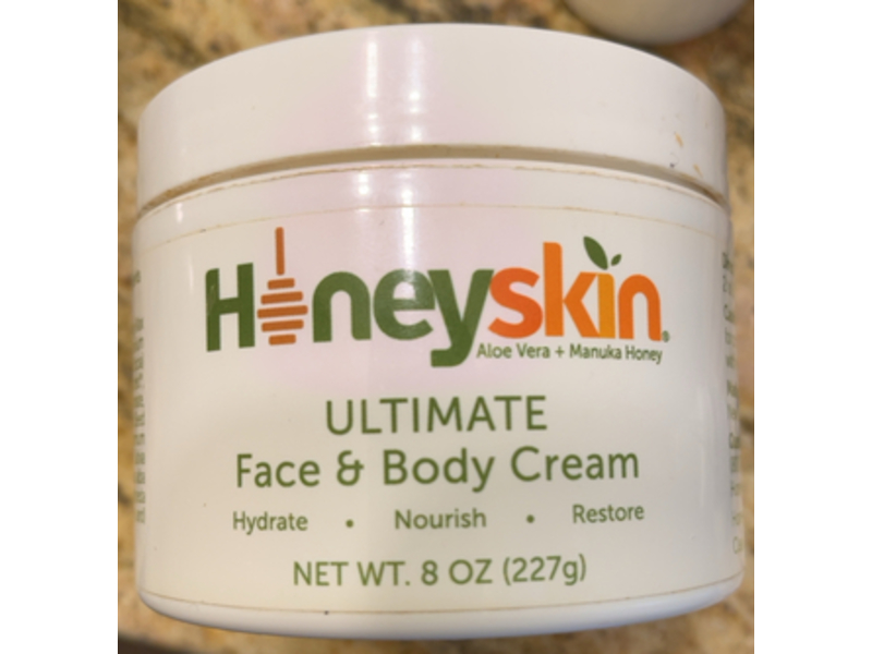 HoneySkin Ultimate Face & Body Cream, Aloe Vera + Manuka Honey, 8 oz/227 g