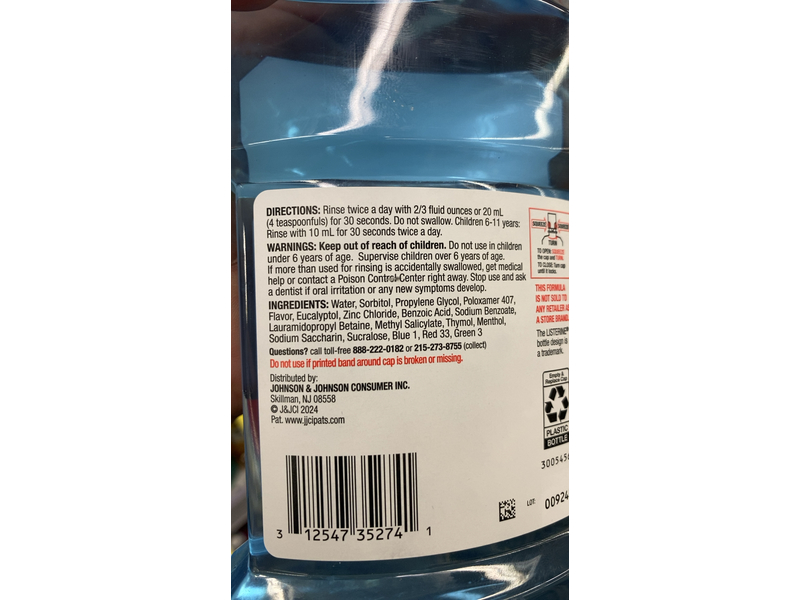 Listerine Clinical Solutions Breath Defense Mouthwash, Smooth Mint, 500 mL