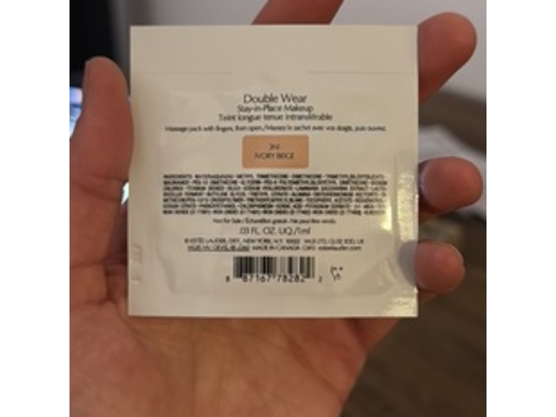 Estee Lauder Double Wear Stay-In-Place Makeup, 3N1 Ivor Beige, 0.03 fl oz/1 mL