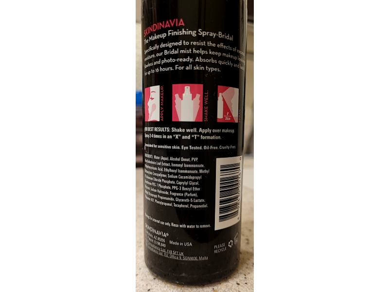 Skindinavia Bridal The Makeup Finishing Spray, 8 fl oz/236 mL