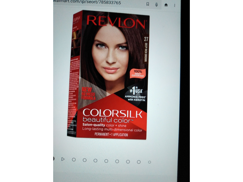 Revlon Colorsilk Beautiful Color Permanent Hair Color, 027 Deep Rich Brown, 1 Application
