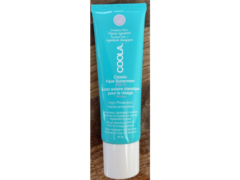 Coola Classic Face Sunscreen, White Tea, SPF 50, 50 mL