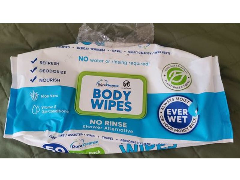 DuraCleanse Body Wipes, 50 Count
